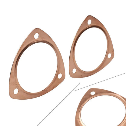 2 x 3.5" Copper Header Pipe Collector Flange Gaskets for Chevy SBC BBC
