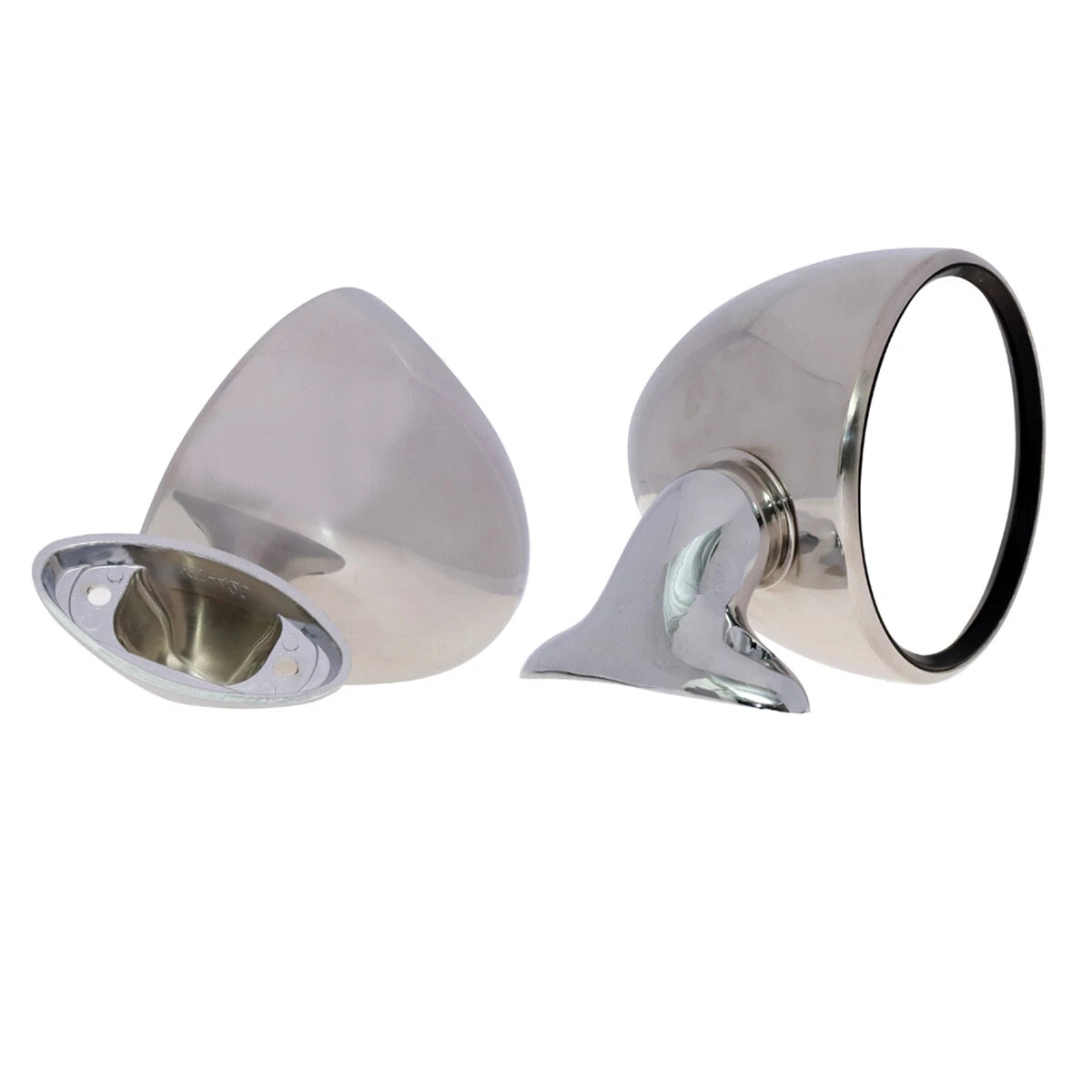 Chrome Steel Fender Door Mirror x2 for Ford Escort Fiesta Oldsmobile Toronado
