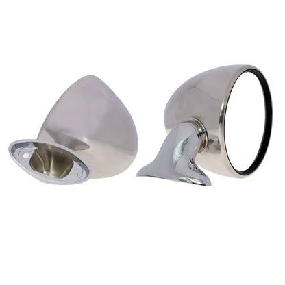 Chrome Steel Fender Door Mirror x2 for Ford Escort Fiesta Oldsmobile Toronado