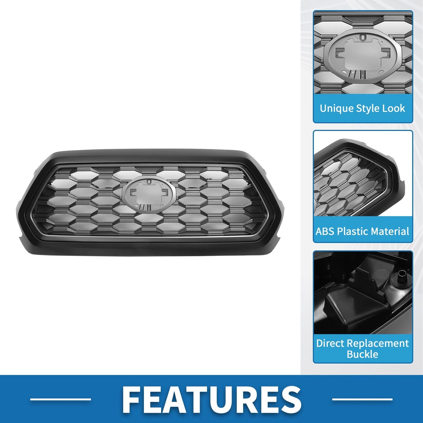 Front Bonnet Bumper Grille for Toyota Tacoma (2021-2023) Black