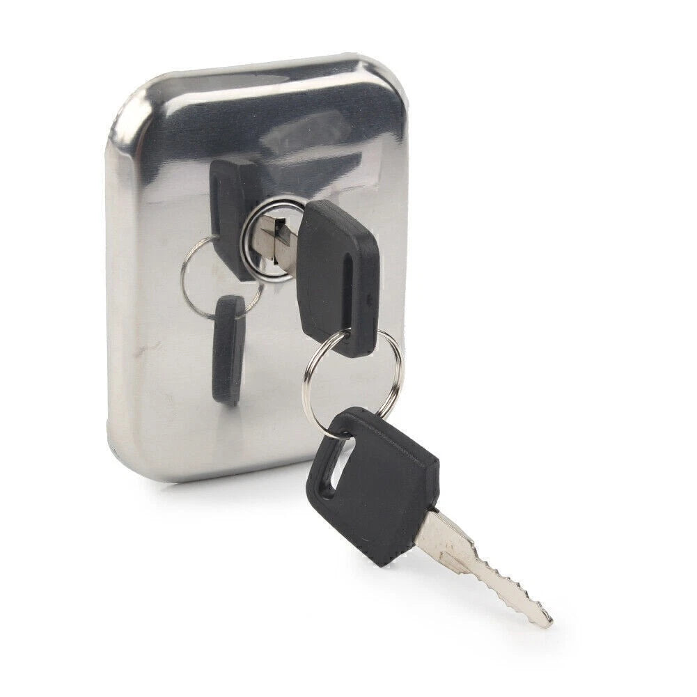 Fuel Gas Tank Cap Cover Lock + 2 Keys Chrome for KAWASAKI KZ1000 (1981-1983)