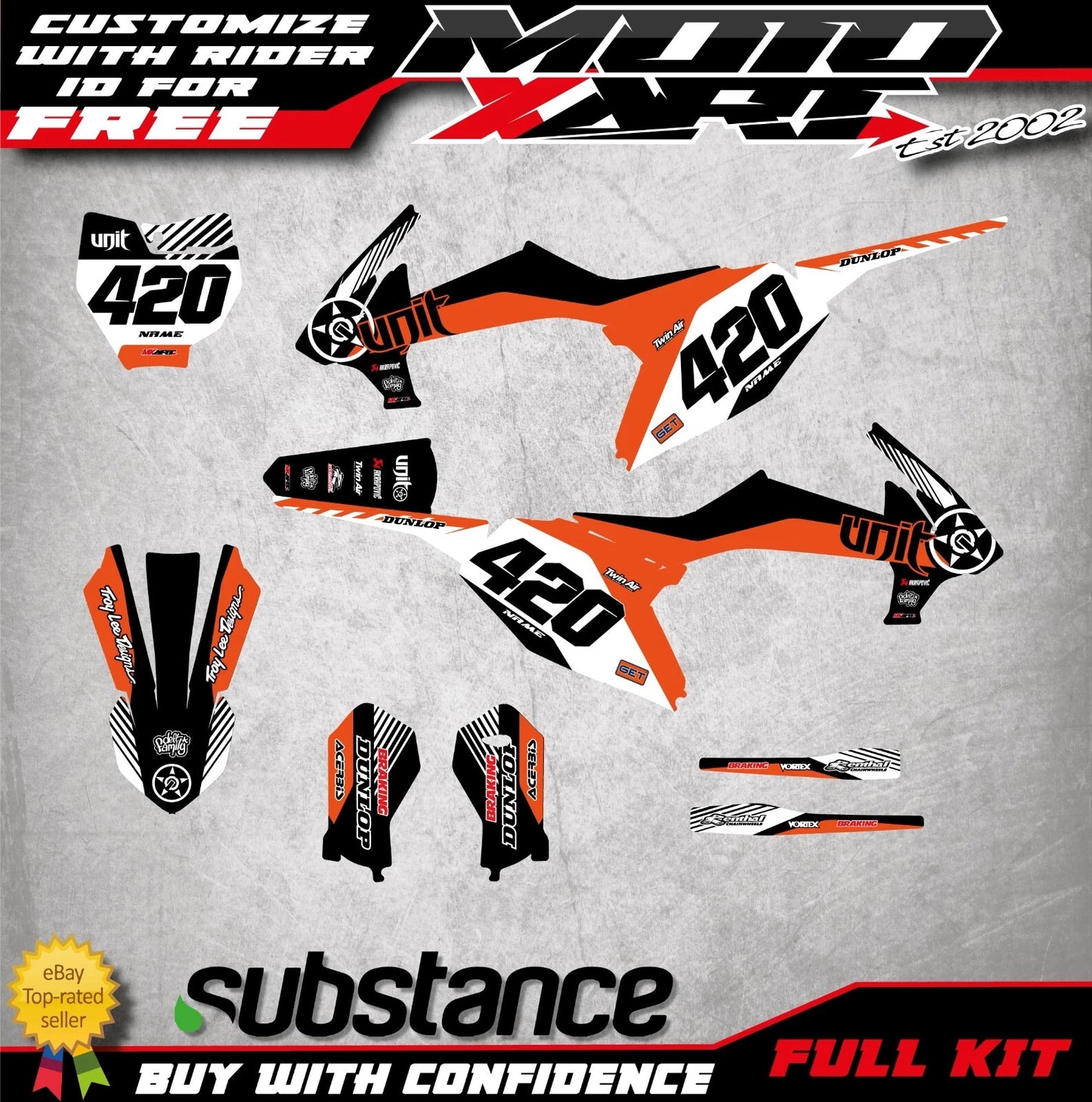 KTM 65 HUSH Style Full Sticker Kit Decals (2016-2022)