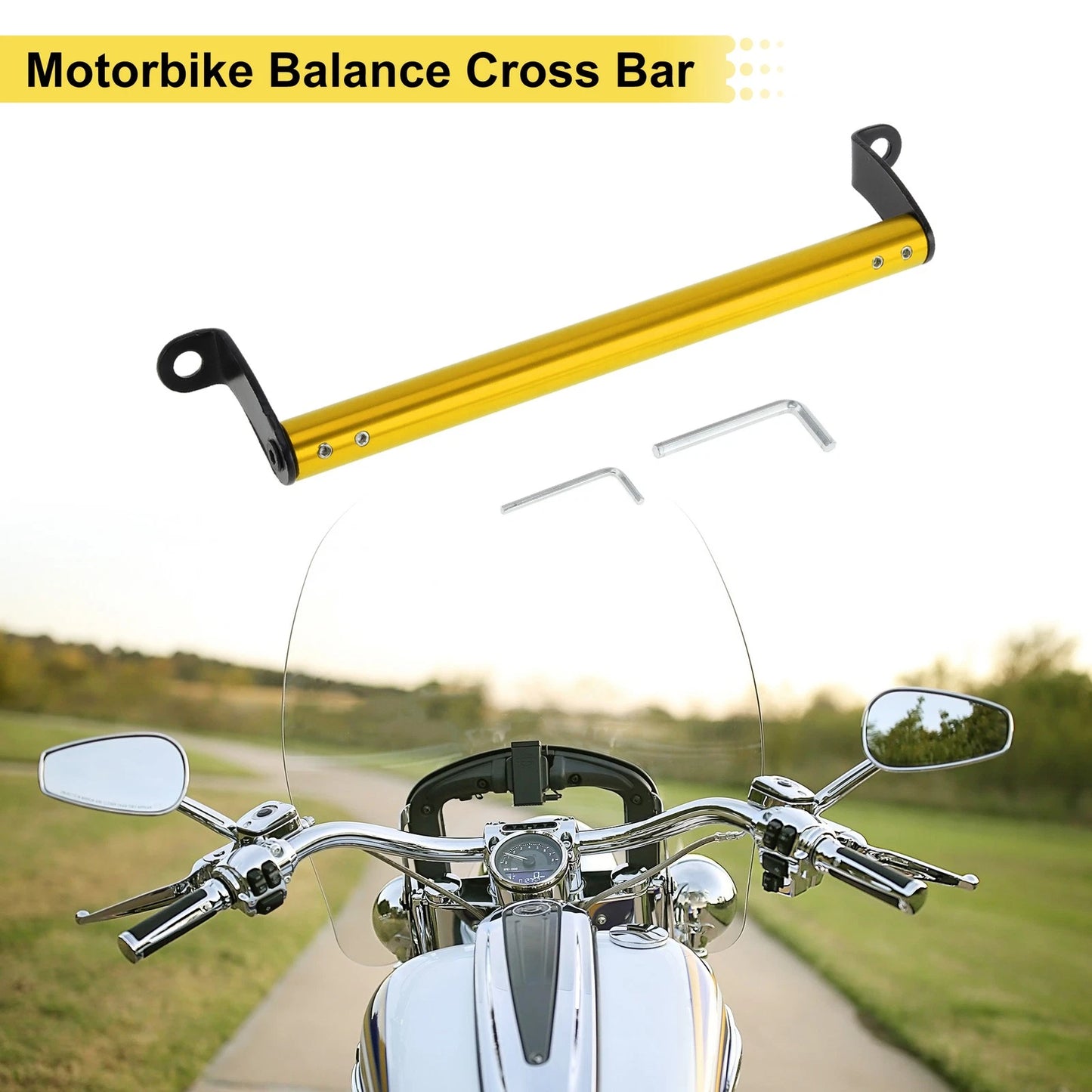 Cross Bar / 0.41" Hole / Handlebars for Motorcycle