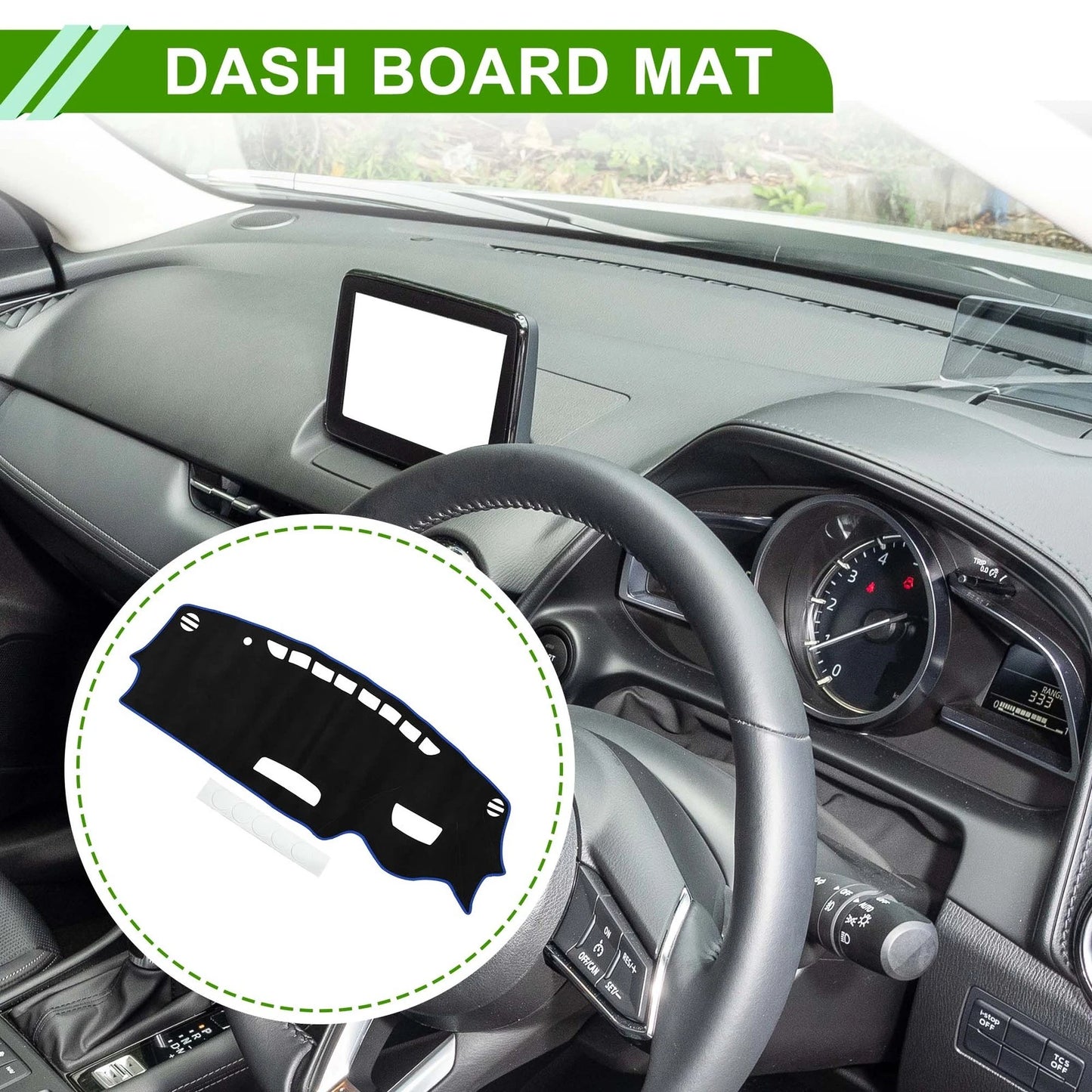 Dashboard Cover Mat for Mazda CX-3 2016-2022 Sun Protector Black Blue