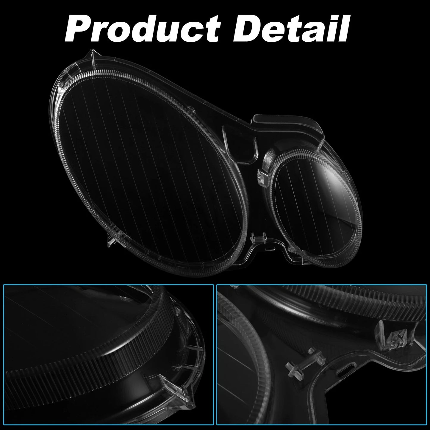 Front Headlight Lens Covers for Mercedes-Benz W211 (2002-2008)