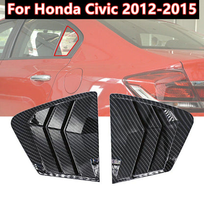 2 x Car Side Quarter Window Vent Louver Covers for Honda Civic (2012–2015)