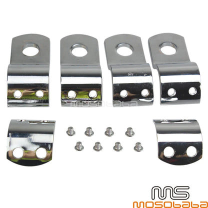Chrome Engine Guard Clamps for Motorcycle 1 1/8" Crash Bar