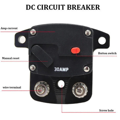 Waterproof Manual Reset Circuit Breaker 300A for Boats/RVs 12V/48V