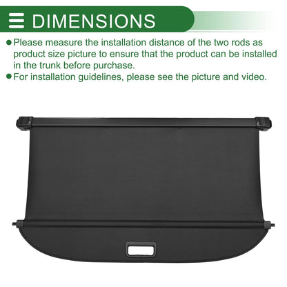 Car Trunk Retractable Cargo Cover for CHEVROLET Menlo (2020 - 2023) Black CF