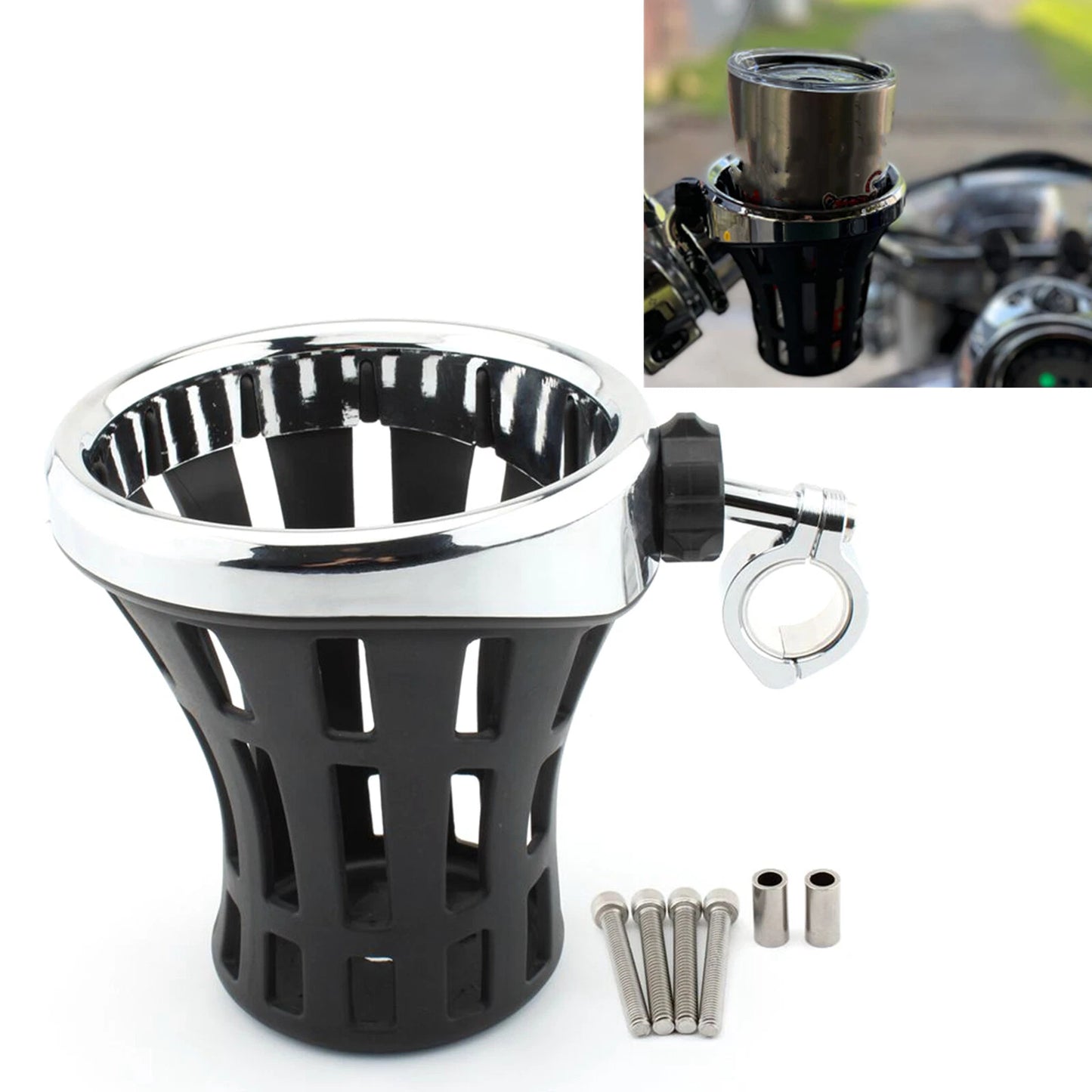 Cup Holder for 22mm-25mm Modified Fixed Handlebars for Make & Model