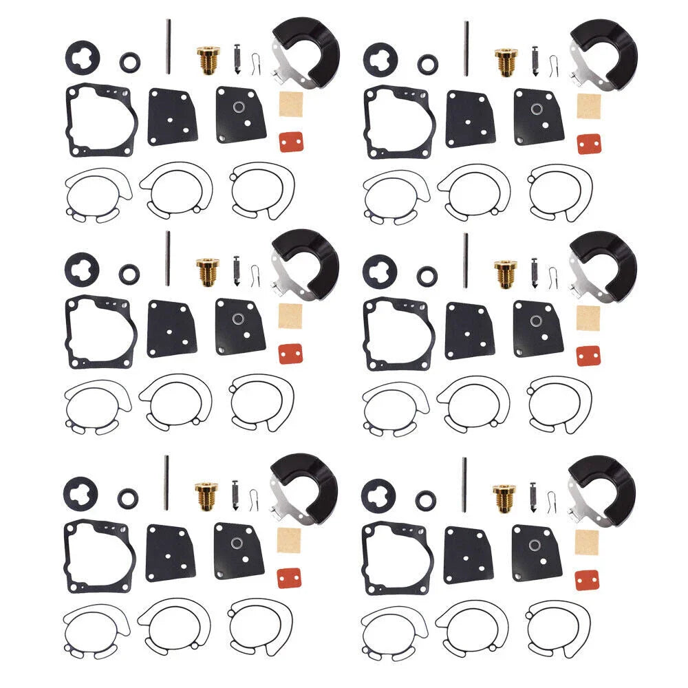 6x Carburetor Kits for Johnson/Evinrude V4/V6 (90-175HP)