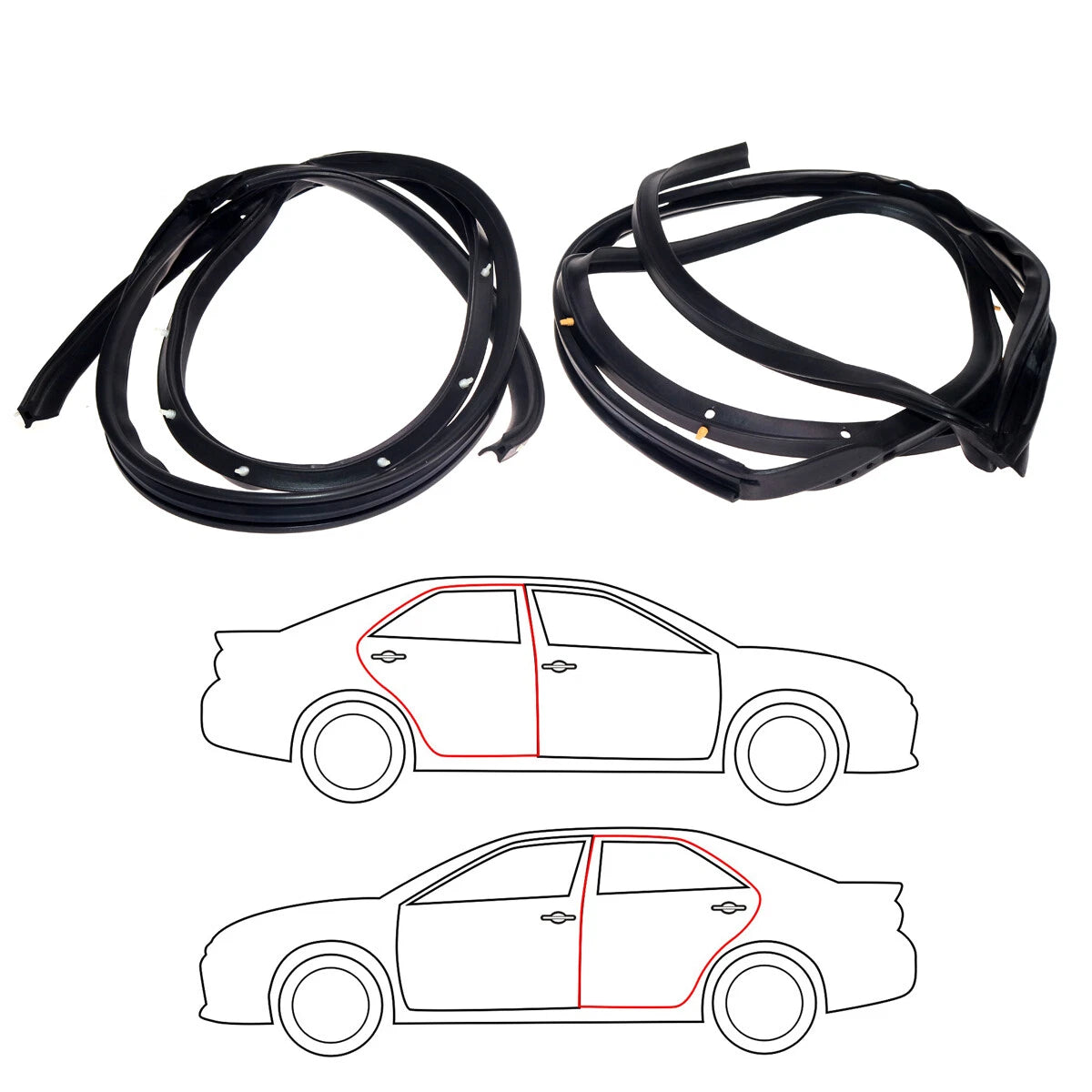 Rear Door Weatherstrip for Toyota Corona Sedan 1992-1998