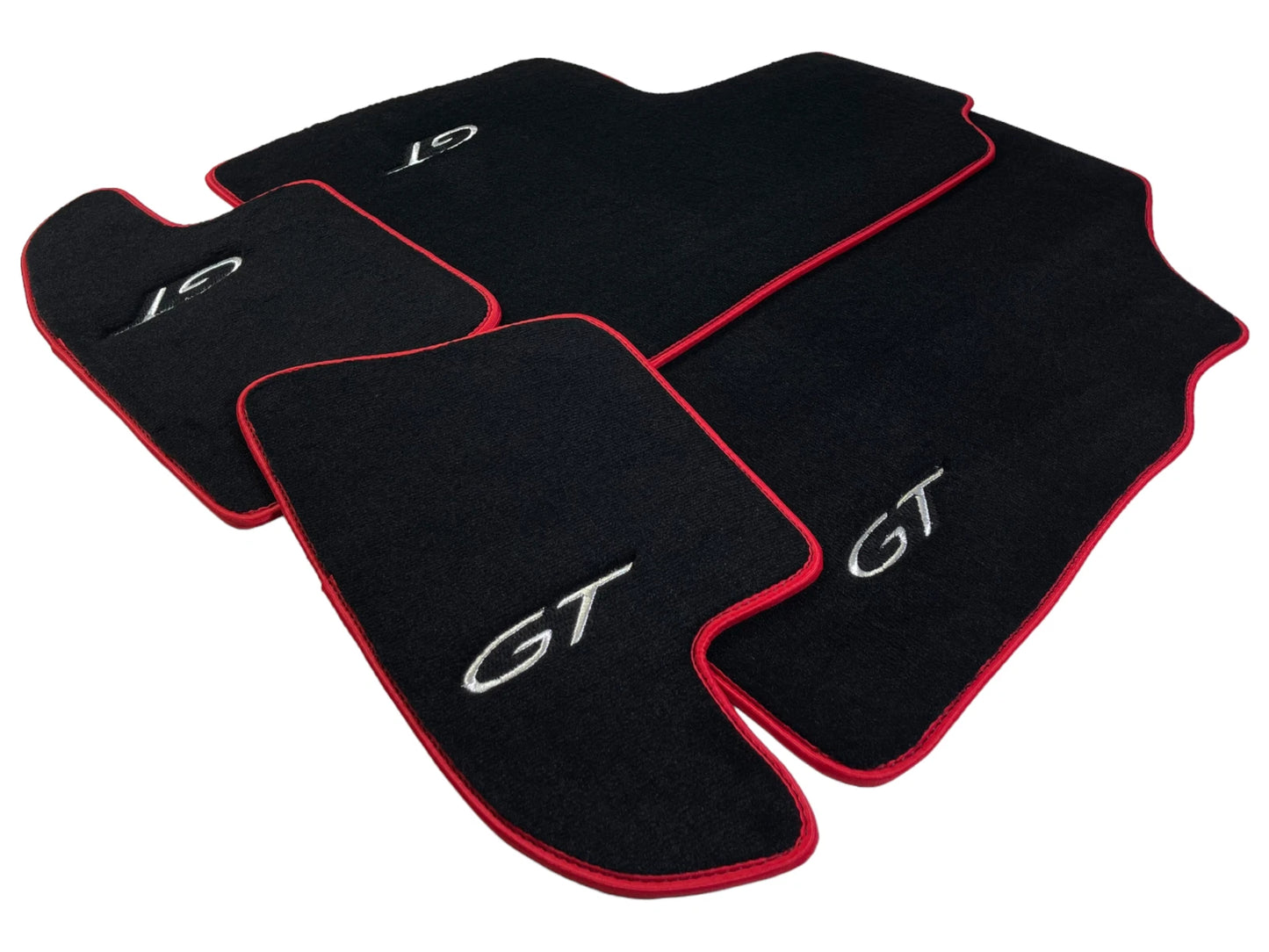 Floor Mats for Bentley Continental GT 2012-2017 Black Carpets with Red Trim