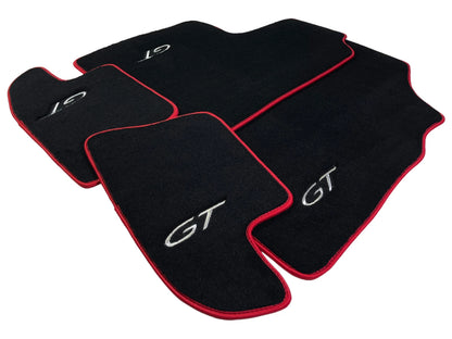 Floor Mats for Bentley Continental GT 2012-2017 Black Carpets with Red Trim