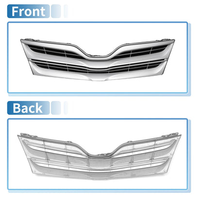 Front Upper Bumper Grille for Toyota Venza 2013-2015 LE Chrome Silver Tone