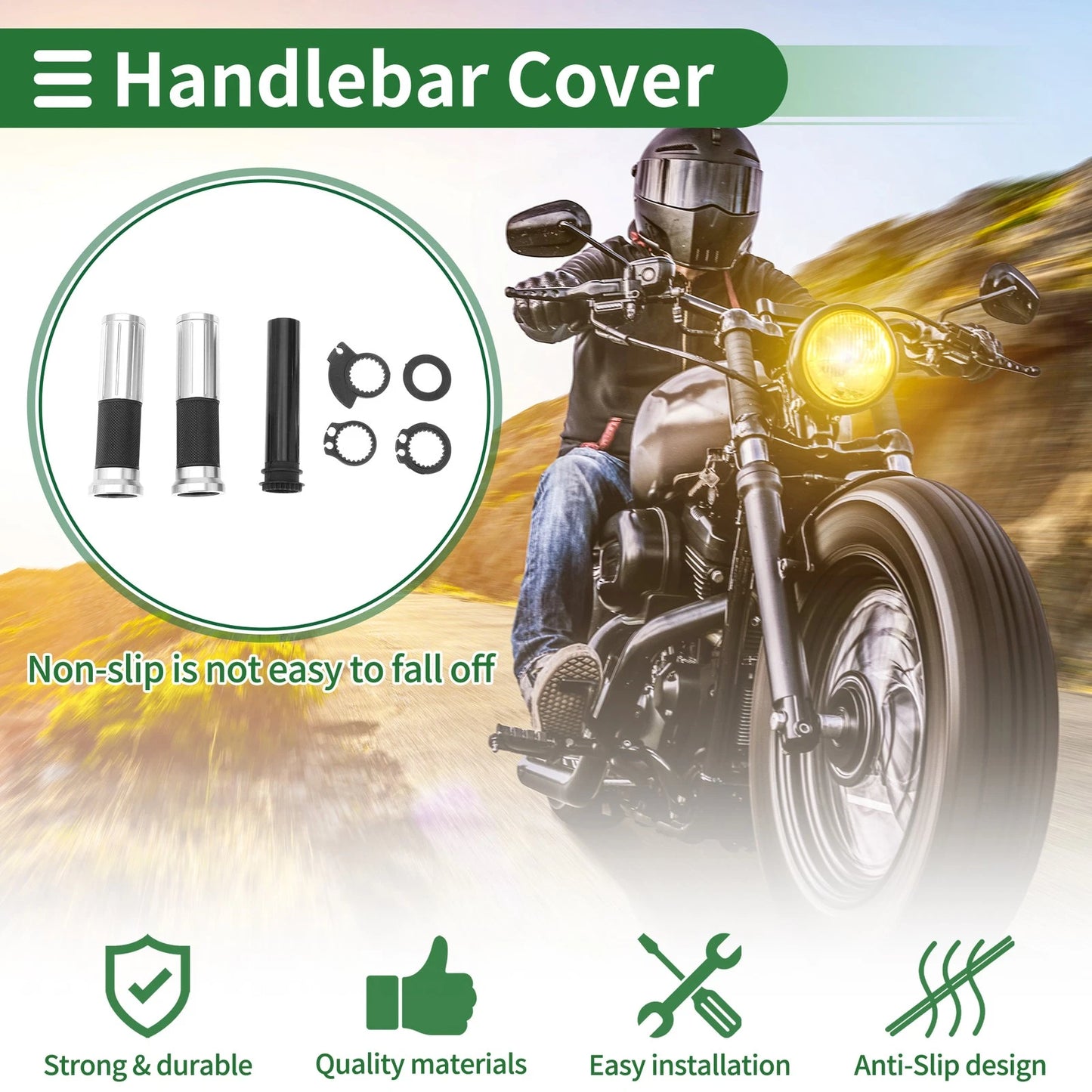 7/8" 22mm Motorcycle Hand Grips Cover Rhombus for Make Model