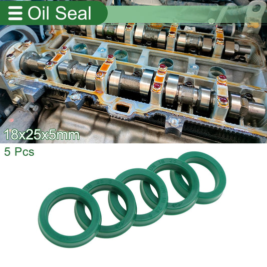 Oil Seal / 18x25x5mm / Seal Ring Rotary Shaft Seal TPU Green for Automotive