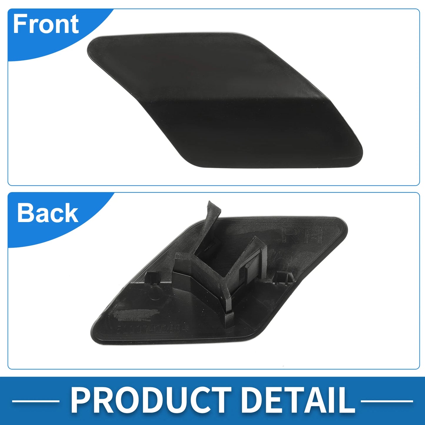 Front Right Washer Nozzle Cover for BMW X6 2015-2019 Unpainted
