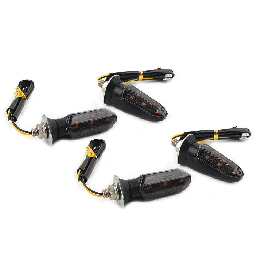 4X Universal 12V LED Turn Signal Lights for Motorcycle - Amber (All Years)