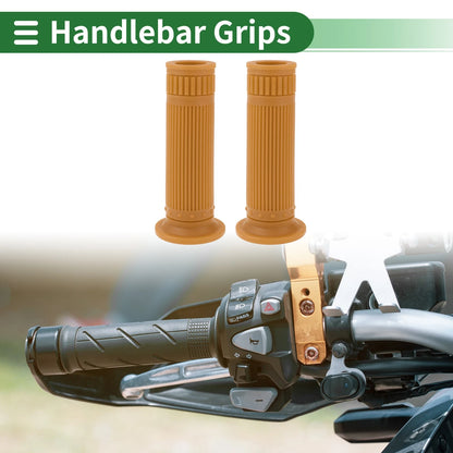 7/8" 22mm Hand Grips TPU Brown Yellow for Motorcycle