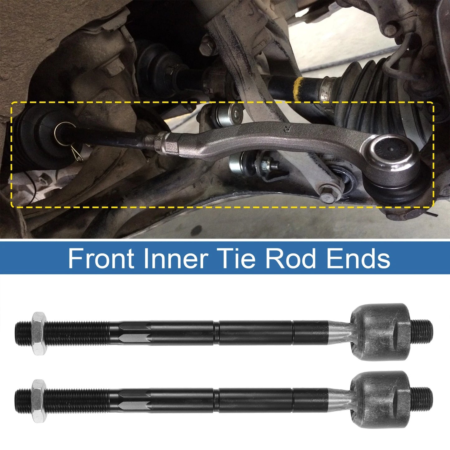 2 x Front Inner Tie Rod End Links for Toyota RAV4 (2006-2018)