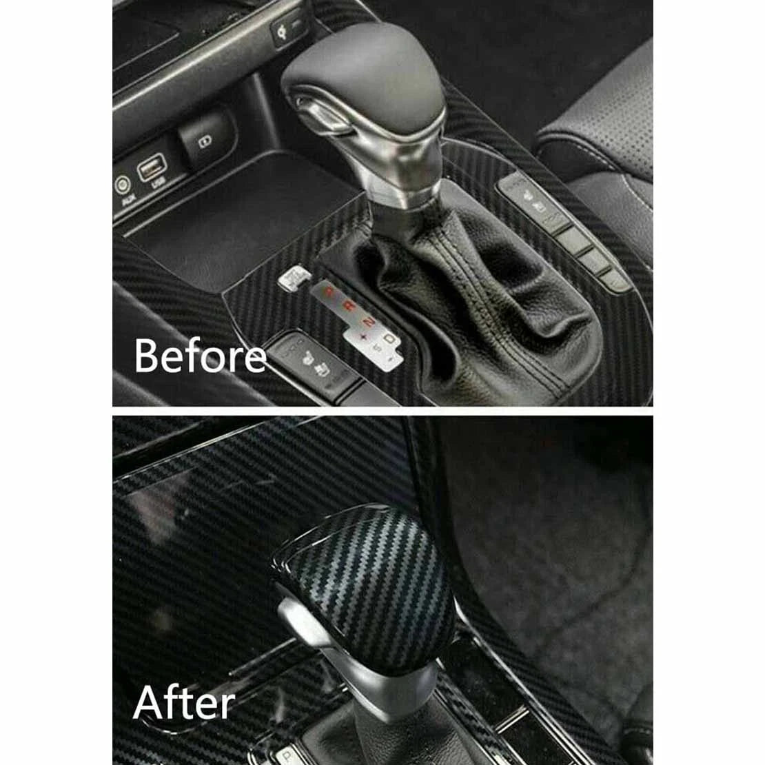 Carbon Fiber Gear Shift Knob Cover for Kia Forte (2019-2021)
