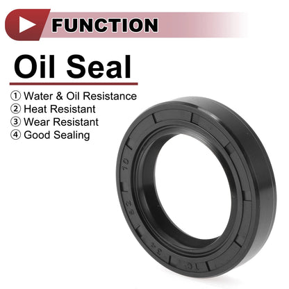 Rotary Shaft Seal 34x52x10mm Nitrile 70 Durometer Black 5 Pcs