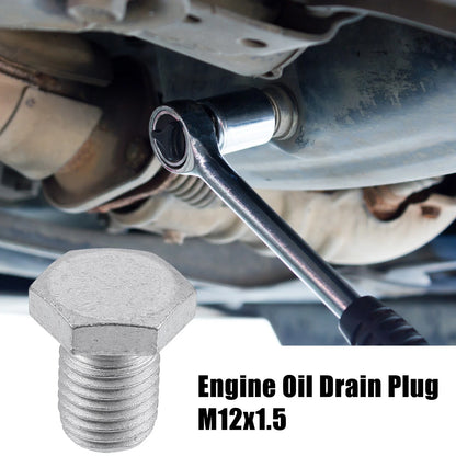 M12x1.5 Steel Engine Oil Drain Plug Screws with Gaskets for BMW, Mazda