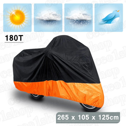 Black+Orange Motorcycle Cover for Harley-Davidson Dyna Glide Fat Bob Street Bob