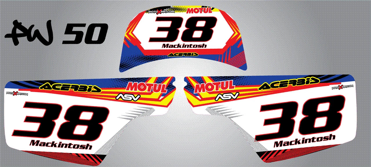 Custom Number Plate Graphics for Yamaha PW 50 Pee Wee 50 Neon Style