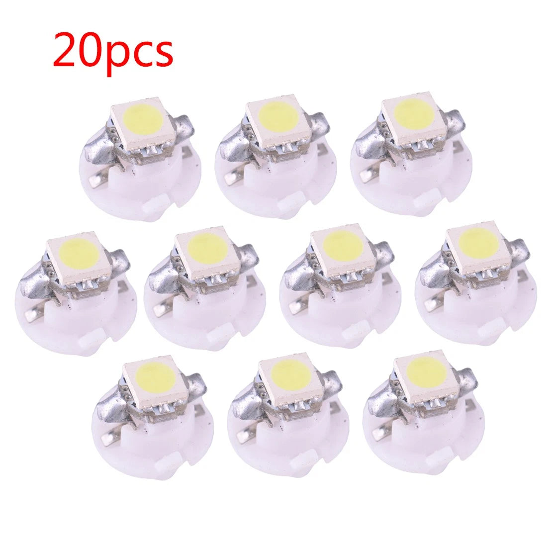 20 x T5 B8.4D White LED Dashboard Light Bulbs for Auto Car