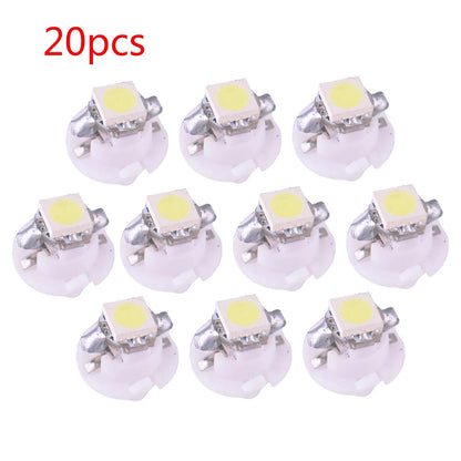 20 x T5 B8.4D White LED Dashboard Light Bulbs for Auto Car