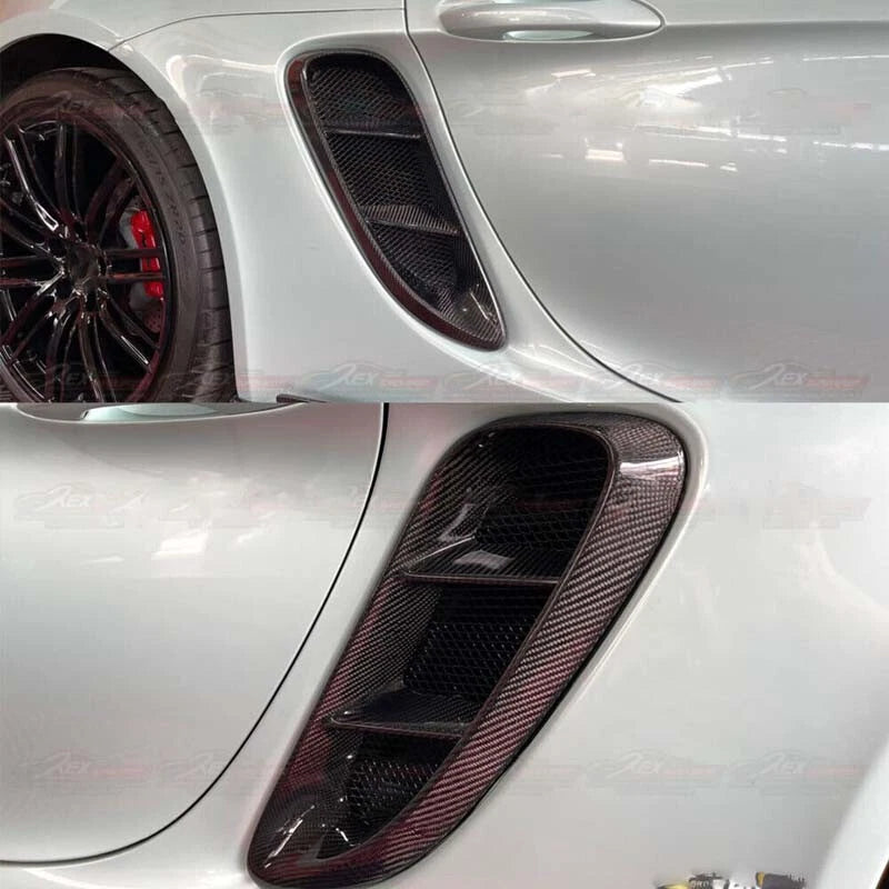 Real Carbon Fiber Side Air Vent Intake Fender for Porsche 718 Cayman 2016-2018