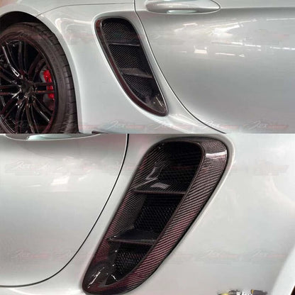Real Carbon Fiber Side Air Vent Intake Fender for Porsche 718 Cayman 2016-2018