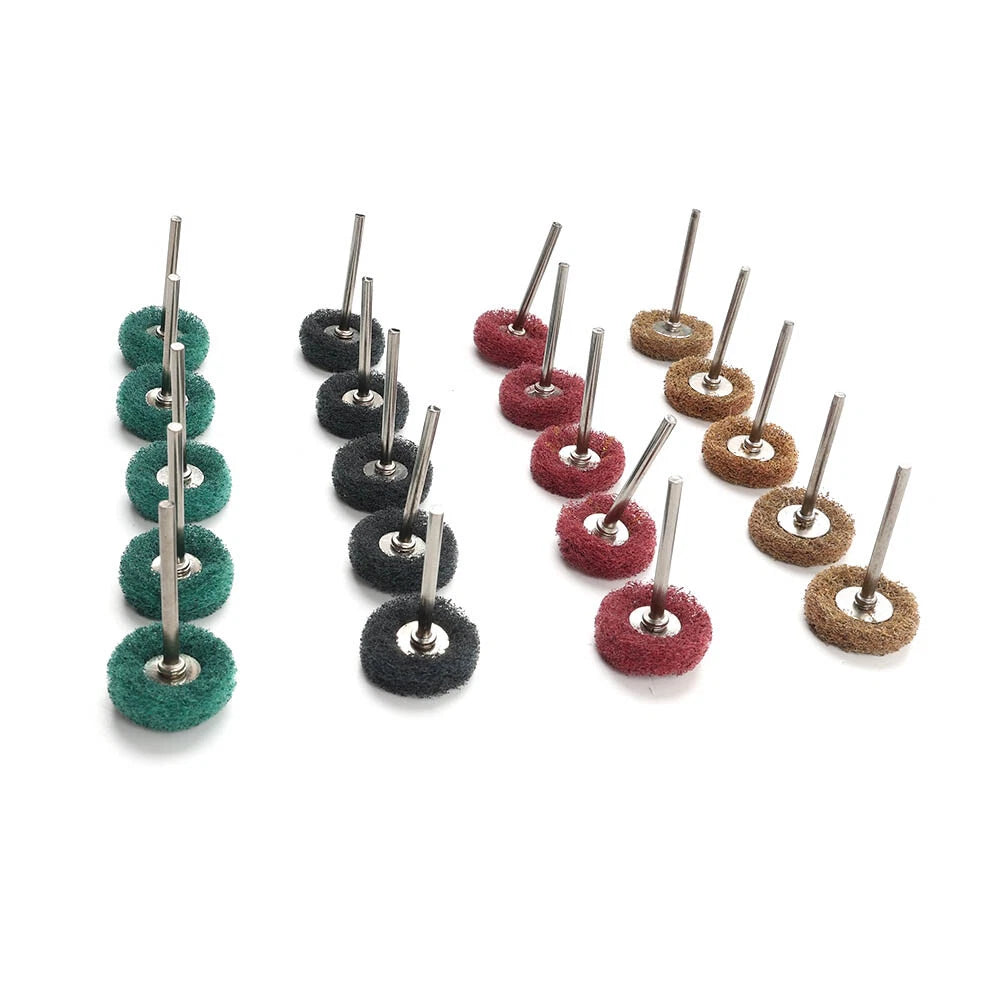 Abrasive Nylon Buffing Polishing Wheel Set 20 x 1/8'' Shank for Rotary Tool