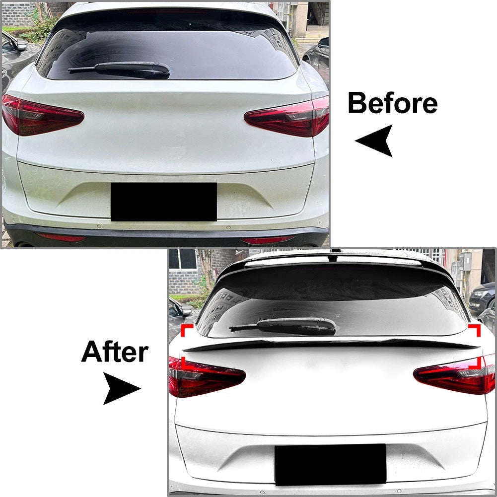 Glossy Black Rear Trunk Middle Spoiler Wing for Alfa Romeo Stelvio (2017-2024)