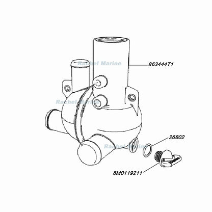 Inboard Water Distribution Housing for Mercury Mercruiser 863631T1
