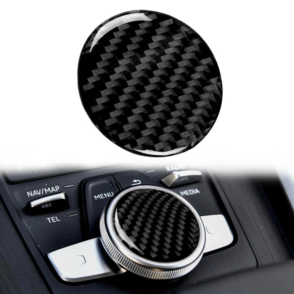 Carbon Fiber Central Control Switch Button Cover for Audi A4 B9 (2017-2019)