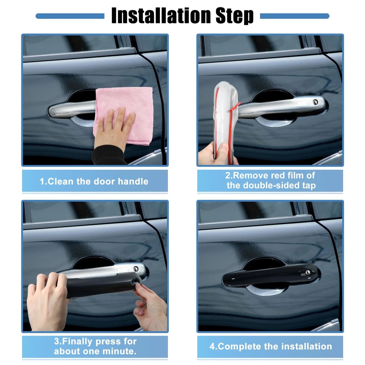 4 x Side Door Handle Cover Trim for Ford Explorer (2020-2022) Black Accessories
