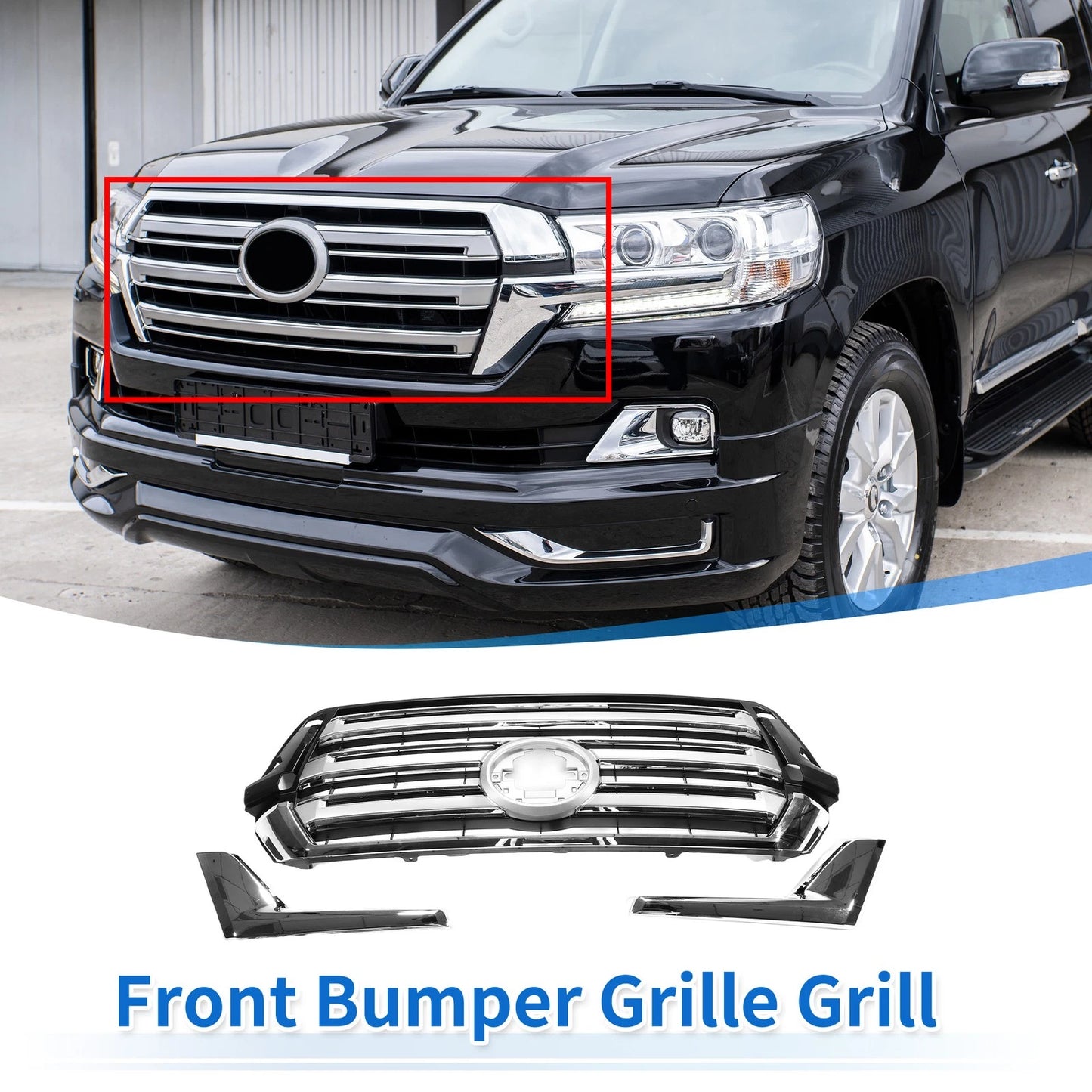 Front Upper Bumper Grille for Toyota Land Cruiser LC200 (2016-2021)