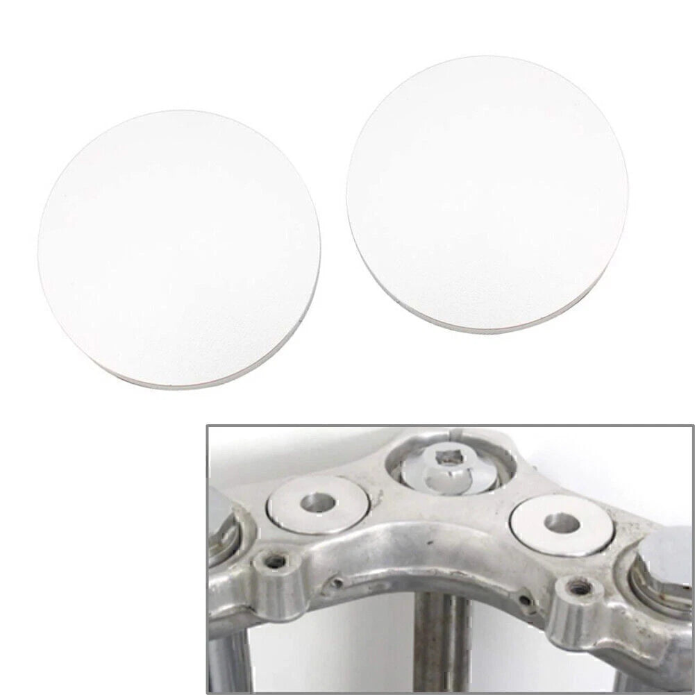 Motorcycle Silver Handlebar Riser Top Clamp Covers for Harley