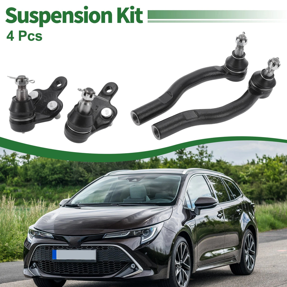 4 Pcs Front Suspension Kit Tie Rod Ends Ball Joints for Toyota Solara (2000-2008)