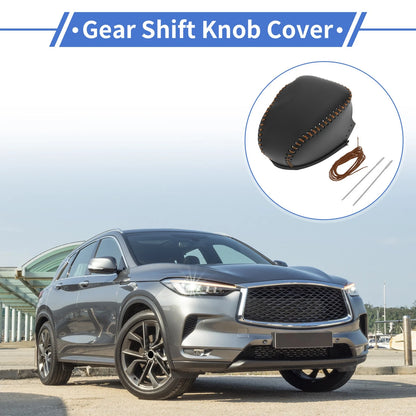 Gear Shift Knob Cover for Infiniti QX50 (2019 - 2024) Faux Leather Black Brown