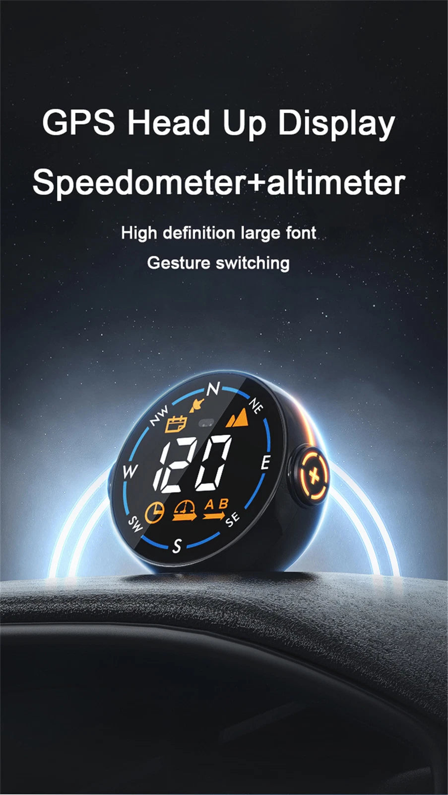 USB Car Dash HUD Speedometer Display Speed Alarm for Universal Models