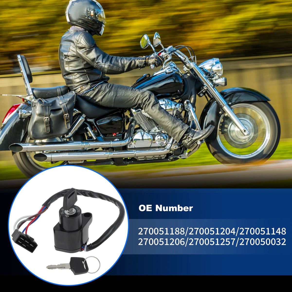 Ignition Switch Lock Set for Kawasaki EN400 EN500 VN400 VN800 VN900