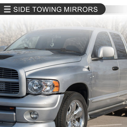 Tow Mirrors for Dodge Ram 2500-3500 Puddle Lamp Black (2003-2009)