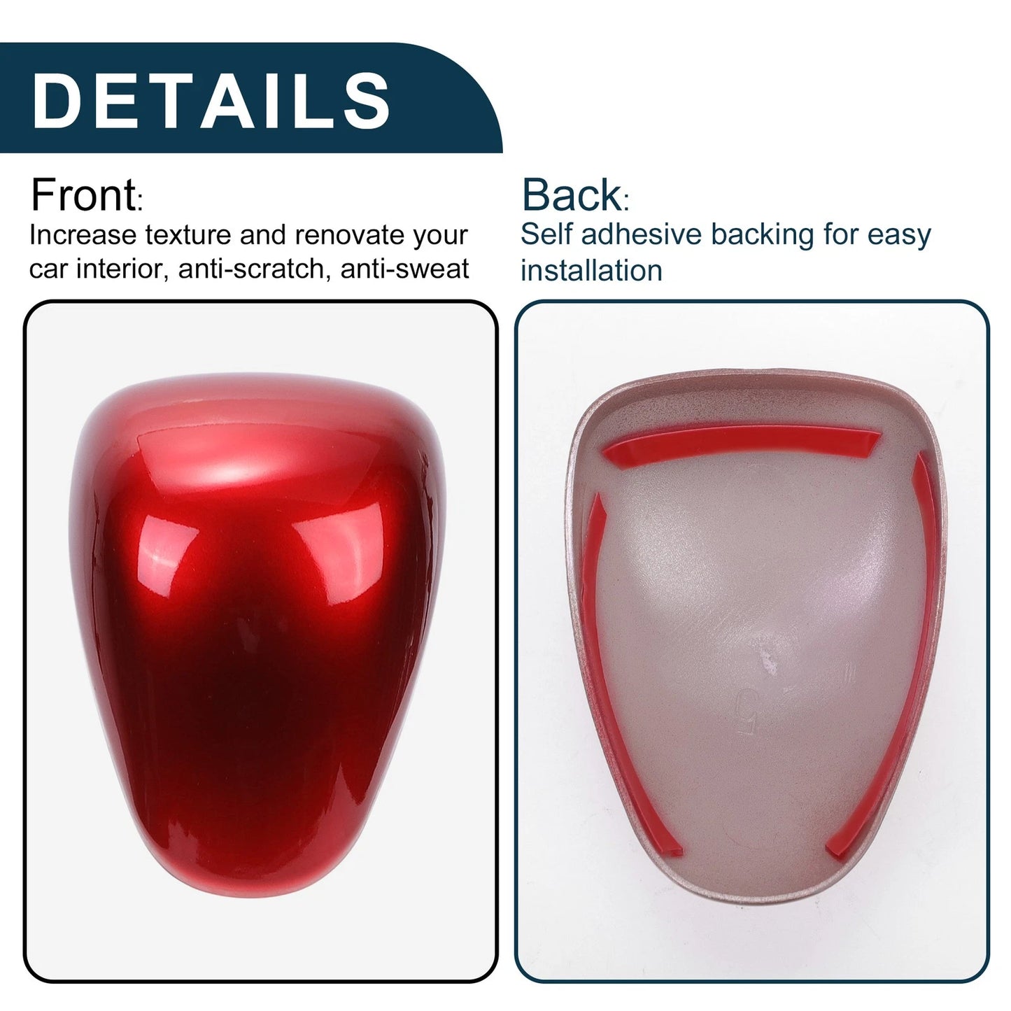 Red Gear Shift Knob Cover for Honda Accord (2013-2017) 1 Pcs