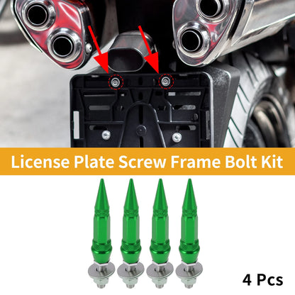 License Plate Screws Cover 82mm Green 4 Pcs for Universal Motorcycle