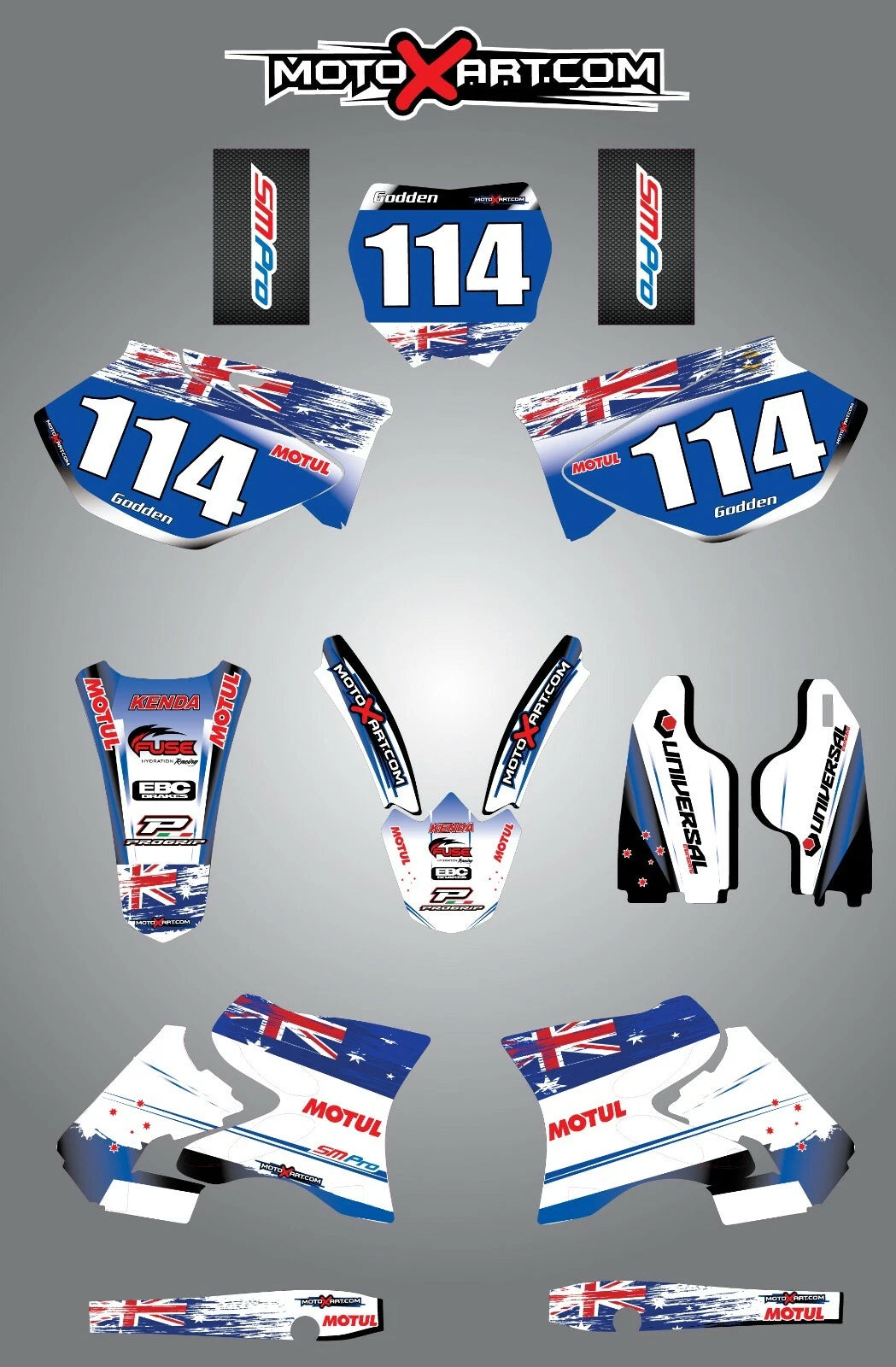 AUSSIE PRIDE Graphic Kit for Yamaha YZ 125 250 (2008-2012)