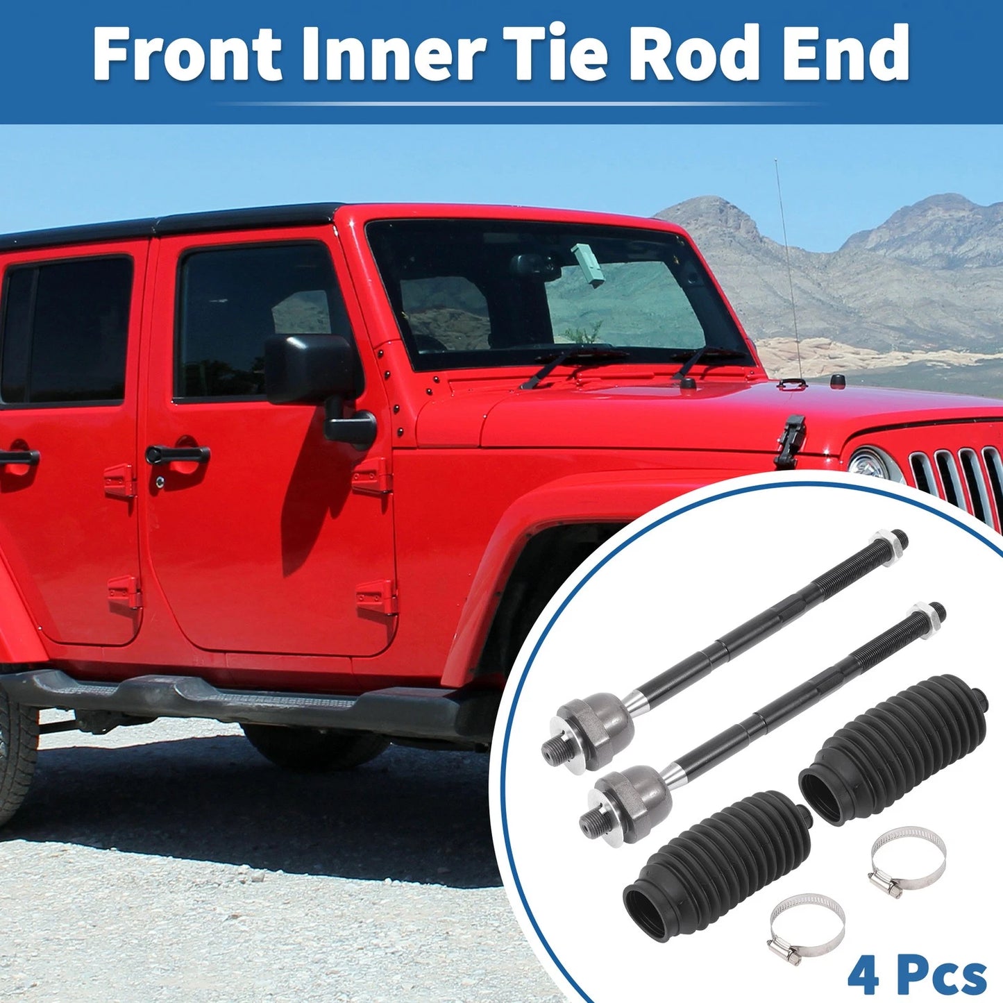 4pcs Front Inner Tie Rod Ends for Jeep Grand Cherokee (2005-2010)